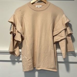 THML Cream Ruffle Sleeve Sweater
